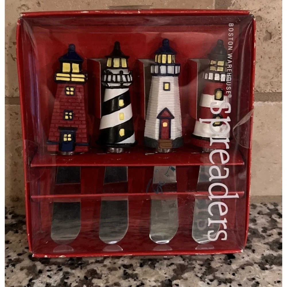 New Set Of 4 Boston Warehouse Nautical Lighthouse Spreaders Stainless Steel